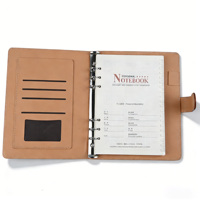 Carnet de notes A5 en cuir écologique personnalisé avec logo promotionnel, classeur à feuilles mobiles, organiseur de documents 100 feuilles, cadeau d'affaires