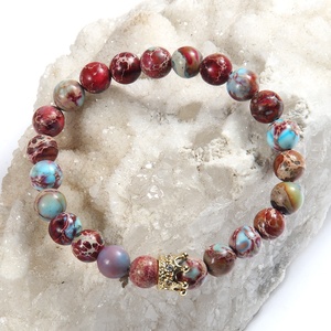 To My Bestie New Fashion <strong>Queen</strong> <strong>Gift</strong> 8mm Pink Zebra Beaded Bracelet Zircon Crown Charm Elastic Bracelet Valentines <strong>Gift</strong> - Product Image 4