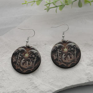 Pendientes de Acrílico Ecológicos Totalmente Gestionados, Diseño de Pintura al Óleo de Pascua Unisex, Venta Directa de Fábrica - Product Image 4