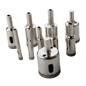 Diamond Glass Hole Saw Set 10pc Metric Carbide Tipped For Tile Drilling With Built In Arbor - Product Image 2