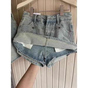 กระโปรงผ้ายีนส์เอวสูงทรงตรงเข้ารูปแบบย้อนยุคสำหรับ2025คอลเลกชันฤดูใบไม้ผลิฤดูร้อนใหม่สำหรับฤดูใบไม้ร่วง - Product Image 4