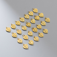 Vente en gros de breloques en forme de cœur de 8 mm avec initiales, breloques alphabet coulissantes pour la fabrication de bracelets, colliers et bijoux DIY