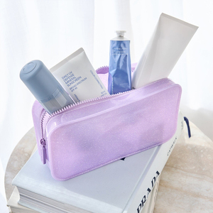 <span class=keywords><strong>Sac</strong></span> de toilette pour femme en vinyle gaufré avec logo, réutilisable et écologique, <span class=keywords><strong>sac</strong></span> de maquillage de voyage en gelée - Product Image 4