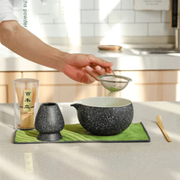 Service à Thé Matcha Style Japandi avec Fouet en Bambou et Brosse, Emballage Boîte Couleur, Outils à Matcha avec Coffret Cadeau