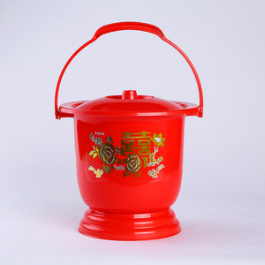 San Hao Jia Ju Spittoon de plástico rojo con tapa y asa para ancianos, niños, mujeres embarazadas - Product Image 4