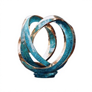 Escultura de Anillo de Acero Inoxidable Personalizada, Superficie de Espejo Abstracta, Escena Acuática Luminosa, Proyectos Comerciales para Exteriores, Entrada, Piso - Product Image 1