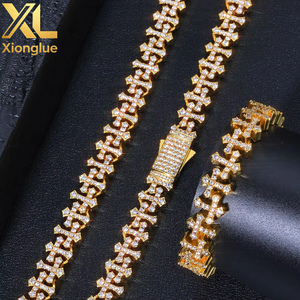 European American Hip-hop Style Copper Alloy Inlaid Zircon Claw Setting 11.5MM Cross Bracelet Light Luxury Versatile - Product Image 3