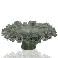 Fengmingliuli Art Crystal Glass Plate met bloemmotief, letterpressdruk, gegraveerd, dienblad voor gedroogd fruit - rond, transparant design