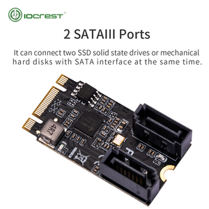 IOCREST <span class=keywords><strong>2</strong></span> порта SATA III 6 Гбит/с <span class=keywords><strong>M</strong></span>.<span class=keywords><strong>2</strong></span> 22x42 м ключ и B Ключ контроллер карты SATA 6 г Внутренний - Product Image 3