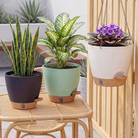 Pots de plantes en plastique légers, respirants et auto-arrosants, jardinières suspendues en plastique pour plantes de jardin