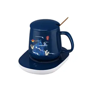 便携式Usb咖啡智能充电饮料杯垫加热器加热杯垫板取暖器杯垫带勺子杯垫