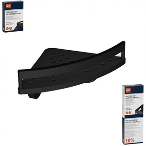 Mampara de Ducha de Esquina con Marco Negro 27.7 cm x 9.5 H x 15.6 cm, Diseño Moderno de Plástico, Fácil Instalación para Baño - Product Image 3