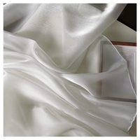 Tissu Organza Satiné Blanc Nacré de Luxe, Soyeux, Fluide et Brillant pour Robe de Mariée Féerique et Projets DIY