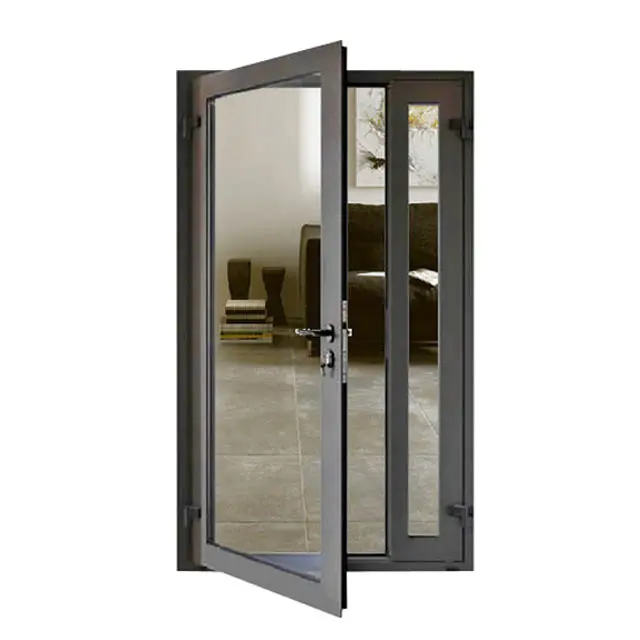 New design factory price patio single panel aluminium main entrance door design and residential aluminum glass swing doors