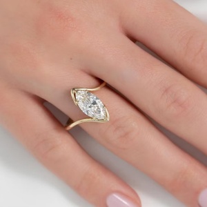 Bijoux fins, bague de fiançailles en or massif 14 carats avec diamant de laboratoire HPHT CVD pour femmes, style tendance, cadeau d'anniversaire - Product Image 2