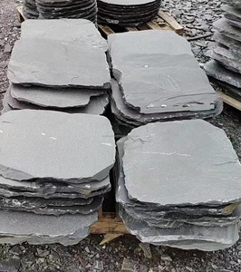 Losa de pizarra negra natural con tamaños aleatorios locos al por mayor, piedra de pavimentación para patio exterior, jardín, piedra de paso, piedra azul - Product Image 3