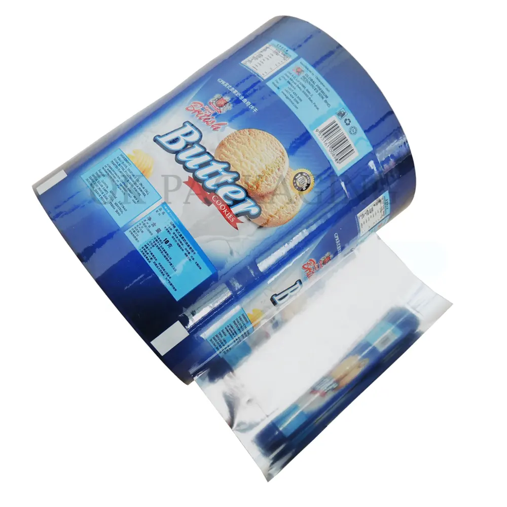 Custom Print Plastic Foil Laminated Heat Seal Snack Cake Condom Packaging Roll Film For Automatic Packing