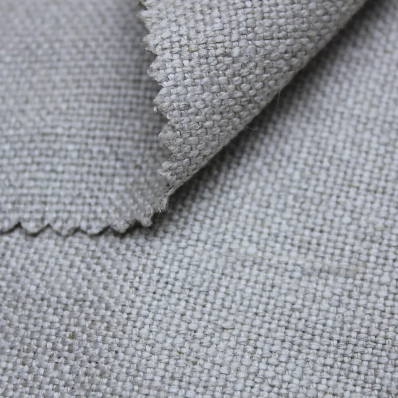 Yüksek kaliteli klasik düz doğal elyaf saf % 100% keten kumaş ev tekstili için perde kanepe kaplama avrupa keten