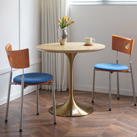Table à manger Tulip, plateau en MDF, base en acier inoxydable, table basse moderne, salon, petit appartement, bureau, style nordique, meubles pour la maison
