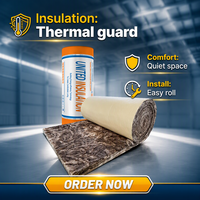 Laine de verre thermique ASTM C518 du Canada, résistance thermique R30, épaisseur 9,5 pouces, laine de verre marron ECO, rouleau d'isolation thermique pour toiture
