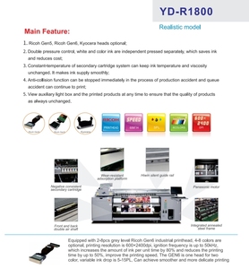 योटा R1800 पर्यावरण के अनुकूल यूव रोल-टू-रोल प्रिंटर 1.8 मीटर रिकोह जीन5/6 - Product Image 2
