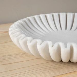 ชามแต่งระบายลายหินอ่อนสีขาว8นิ้วทันสมัยทรงหอยเชลล์โบราณทรงแหวนวินเทจชามผลไม้ถาดตกแต่งองค์ประกอบ - Product Image 3