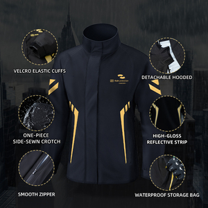 Combinaison de pluie pour <span class=keywords><strong>moto</strong></span>, imperméable et coupe-vent, veste et pantalon en 2 pièces avec sac pliable, imperméable, équipement de conduite en plein air - Product Image 2