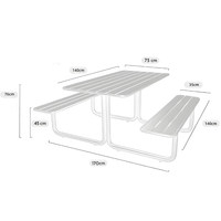 Ensemble table et chaises intégrées de style nordique pour cour, parc, café en plein air, mobilier de loisirs extérieur, patio