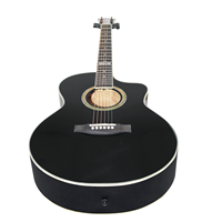 Guitare acoustique en bois de 40 pouces, nouvelle conception d'usine, couleur personnalisée noire, technologie de pointe