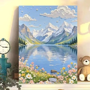 Kit de Peinture par Numéros Paysage Côtier Sans Cadre 16x20 Pouces pour Adultes, Décoration Artistique, Chemin en Bord de Mer, Fleurs, Cadeau pour les Amateurs de Plage - Product Image 4