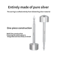 Kit de perçage d'oreilles jetable en argent sterling S925 avec motif boule en acier inoxydable pour mariages et fiançailles d'enfants