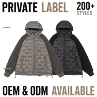 Chaqueta de plumón con capucha para hombre, informal, acolchada, con cremallera completa, bolsillos, mangas de punto, para invierno, tallas grandes y altas, extragrandes 6XL 7XL
