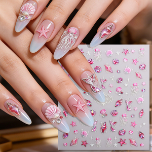 Nuevo Lanzamiento, Venta Caliente, <span class=keywords><strong>Uñas</strong></span> de Plástico 5D con Relieve Realista de <span class=keywords><strong>Girasol</strong></span>, Mariposa Azul, Flor de Clavel, Ecológicas y No Tóxicas - Product Image 2