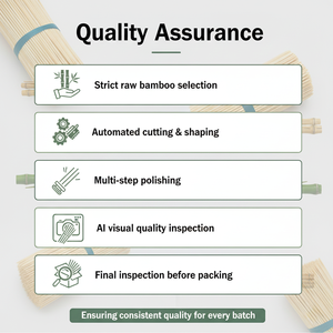 Brochetas <span class=keywords><strong>de</strong></span> Bambú Desechables Gruesas y Resistentes con Acabado Liso para Asar Carne, <span class=keywords><strong>Mariscos</strong></span> y Verduras <span class=keywords><strong>de</strong></span> Forma Saludable - Product Image 6