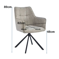 Design populaire occidental 360 °   Chaise de salle à manger pivotante rembourrée en tissu chenille importé