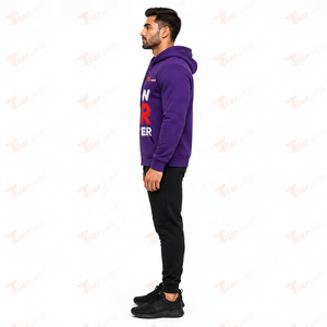 Sweat à capuche zippé violet pour homme, imprimé 'Now Or Never', en molleton décontracté, coupe classique, pour l'automne - Product Image 3