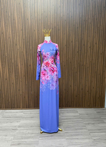 Robe de soirée longue en soie de luxe pour femmes, manches longues, élégante, tissu doux de qualité supérieure - Product Image 6
