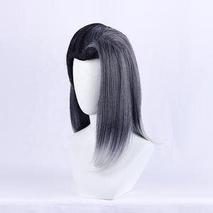 Vente en gros Jeu <span class=keywords><strong>Valorant</strong></span> <span class=keywords><strong>Cosplay</strong></span> 45cm Moyen Long Ombre Noir Argent Synthétique Anime Halloween Party Fade <span class=keywords><strong>Cosplay</strong></span> Perruque - Product Image 4