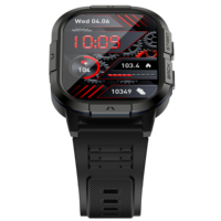Montre connectée carrée robuste P110 personnalisée en gros, écran AMOLED 2,06 pouces, étanche IP67, suivi du sommeil, appels Bluetooth, autonomie de 7 jours
