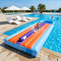 Grand toboggan aquatique gonflable YIBEI avec piscine, toboggan aquatique gonflable en PVC, jouet aquatique gonflable d'été pour les événements en plein air