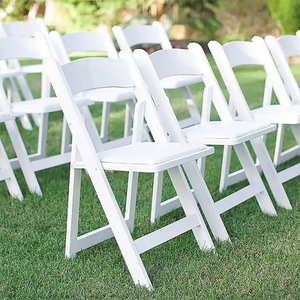 Silla Plegable ligera para ceremonia de jardín de alta calidad, sillas blancas de plástico para bodas, sillas plegables de resina para exteriores para eventos - Product Image 1