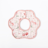Bavoir en forme de fleur absorbant 8 couches avec des bavoirs imprimés numériquement Nouveau-né 360 degrés Bavoirs en mousseline personnalisés pour bébé nourrisson