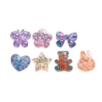 Breloques en résine scintillantes Nœud Étoile Ours Papillon Cœur Accessoires de bijoux DIY Ornements pour cheveux Coque de téléphone