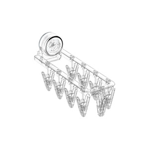 Folding Suction Cup Clothes Rack Double Bar Wall Mounted With Clips For Bathroom Balcony Drying Rack Home Use - Product Image 5