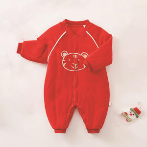 Combinaison pour bébé en coton à motif de dessin animé, fermeture à simple boutonnage, style chinois, confortable et chaude, pour garçons et filles, pour saluer le Nouvel An - Product Image 3