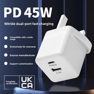 Adaptateur secteur universel PD 45W avec prise UK, <span class=keywords><strong>chargeur</strong></span> GaN Type-C <span class=keywords><strong>USBC</strong></span> pour ordinateur portable, tablette, téléphone portable avec UKCA - Product Image 3
