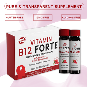 อาหารเสริมวิตามินบี 12 รสราสเบอร์รี่ชนิดน้ำ Haccp OEM สำหรับเสริมพลังงาน บรรจุ 10 ขวดแบบดื่มได้ - Product Image 3