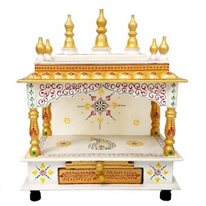 High Quality Eco-Friendly Durable Modern Luxury Vintage Indian Solid Wood Foldable Pooja <b>Mandir</b> Temple Furniture Living Room - Product Image 1