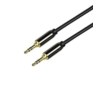 Auto Kopfhörer 3,5mm Stecker zu Stecker Aux Audio Video Kabel Schwarz PVC Stereo Polybag Stock Schwarz und Rot Lautsprecher kabel Twisted Pair