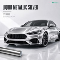 Film de protection PPF TPU métallique liquide brillant argenté de qualité supérieure, 7,5 mil, auto-réparant, anti-jaunissement, résistant aux rayures, vente en gros